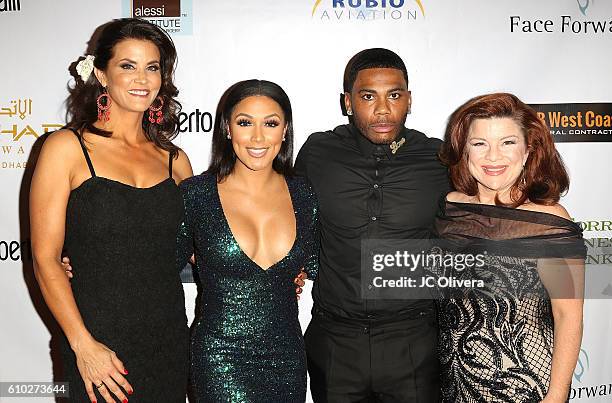 Author Lu Parker, actress Shantel Jackson, recording artist Nelly and actress/singer Renee Lawless attend The 7th Annual Face Forward Gala at Vibiana...