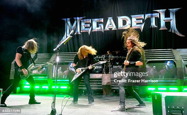 Megadeath perform at Ozzfest at the Manuel Amphitheater on September 24, 2016 in Los Angeles, California.