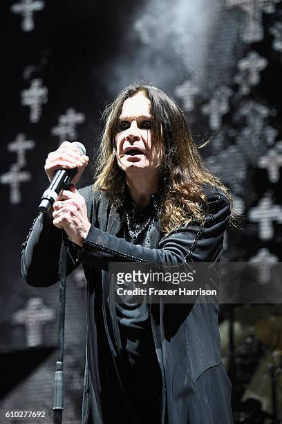 Ozzy Osbourne of Black Sabbath performs at Ozzfest 2016 at San Manuel Amphitheater on September 24, 2016 in Los Angeles, California.