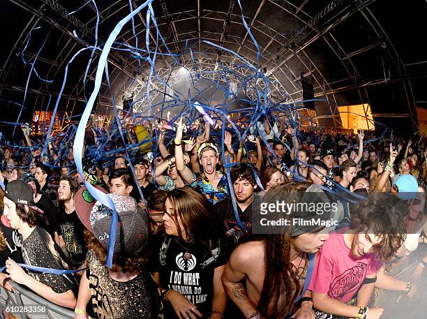 Festival goers attend Troubadour Stage during day 2 of the Life Is Beautiful festival on September 24, 2016 in Las Vegas, Nevada.