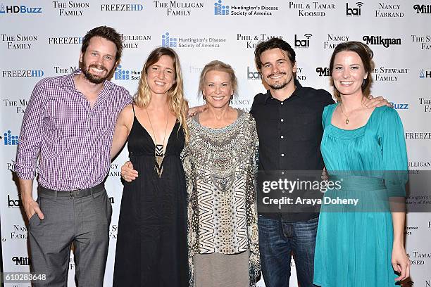 Tyler Ritter, Lelia Parma, Nancy Morgan, Jason Ritter and Carly Ritter attend the 2nd Annual Freeze HD fundraiser to raise awareness for Huntington's...