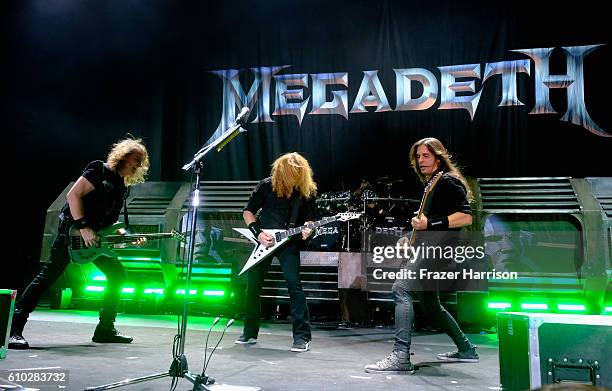 Megadeath perform at Ozzfest at the Manuel Amphitheater on September 24, 2016 in Los Angeles, California.