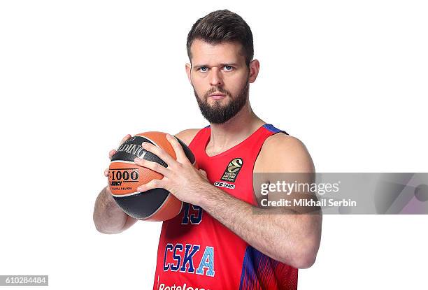 Joel Freeland, #19 of CSKA Moscow poses during the 2016/2017 Turkish Airlines EuroLeague Media Day at USH CSKA on September 23, 2016 in Moscow,...