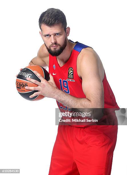 Joel Freeland, #19 of CSKA Moscow poses during the 2016/2017 Turkish Airlines EuroLeague Media Day at USH CSKA on September 23, 2016 in Moscow,...