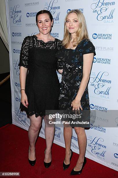 Actors Rachael MacFarlane and Amanda Seyfried attend the 2016 Heaven On Earth Gala at The Garland on September 24, 2016 in North Hollywood,...