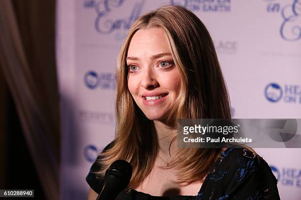 Actress Amanda Seyfried attends the 2016 Heaven On Earth Gala at The Garland on September 24, 2016 in North Hollywood, California.