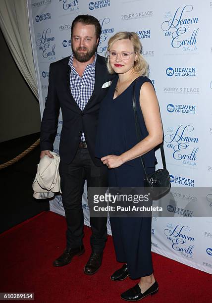 Actors Joshua Leonard and Alison Pill attend the 2016 Heaven On Earth Gala at The Garland on September 24, 2016 in North Hollywood, California.