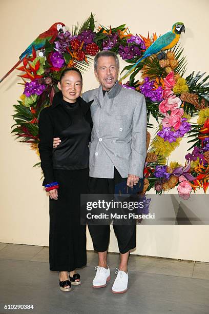 Karen Park and Jean-Paul Goude attend the Opening Gala Season at Opera Garnier on September 24, 2016 in Paris, France.