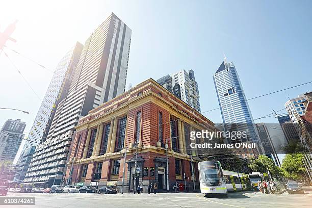 melbourne city - tram stock pictures, royalty-free photos & images