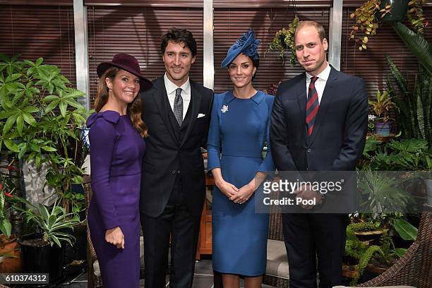 Sophie Gregoire-Trudeau, Prime Minister Justin Trudeau, Catherine, Duchess of Cambridge and Prince William, Duke of Cambridge on September 24, 2016...