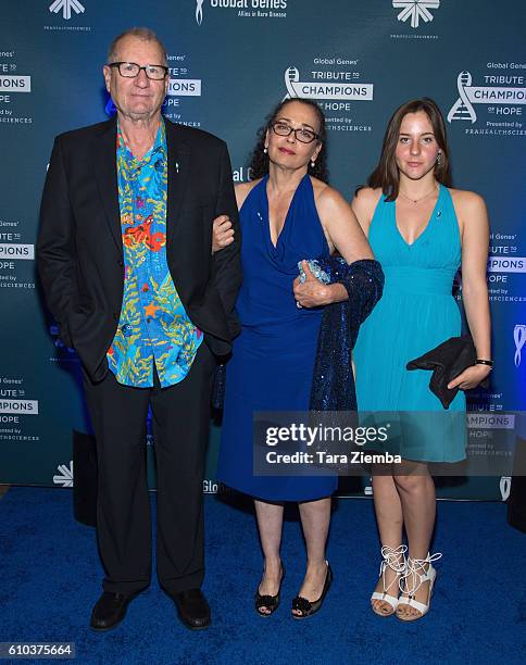 Actor Ed O'Neill, Catherine Rusoff and Sophia O'Neill attend the Global Genes Tribute to Champions of Hope 2016 at Hyatt Regency Huntington Beach on...