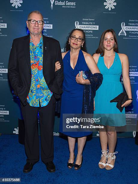 Actor Ed O'Neill, Catherine Rusoff and Sophia O'Neill attend the Global Genes Tribute to Champions of Hope 2016 at Hyatt Regency Huntington Beach on...