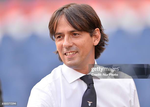 Simone Inzaghi during the Italian Serie A football match between S.S. Lazio and F.C. Empoli at the Olympic Stadium in Rome, on september 25, 2016.