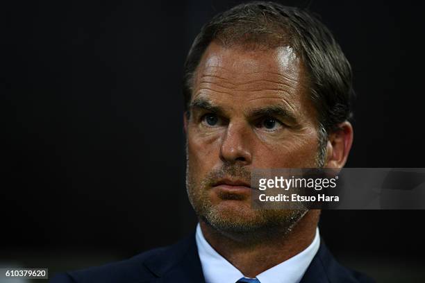 Head coach Frank de Boer of Inter is seen during the UEFA Europa League match between FC Internazionale Milano and Hapoel Beer-Sheva FC at Stadio...