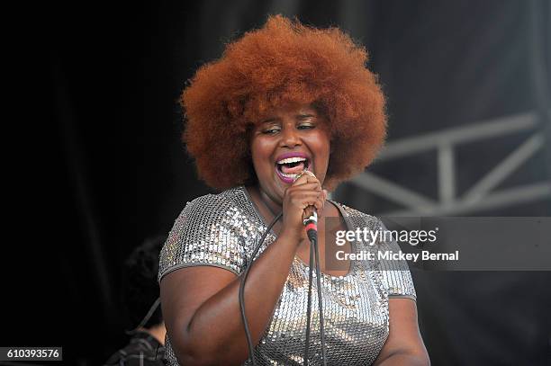 Musician Kam Franklin of The Suffers performs onstage at the Pilgrimage Music & Cultural Festival - Day 2 on September 25, 2016 in Franklin,...