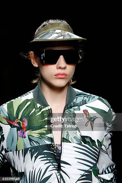 Headwear detail at the Max Mara show Milan Fashion Week Spring/Summer 2017 on September 22, 2016 in Milan, Italy.