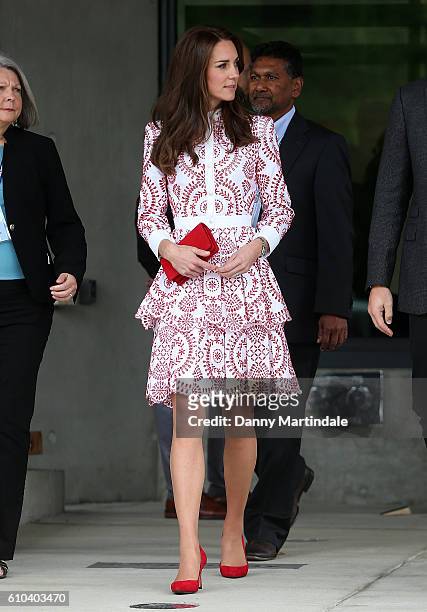 Catherine, Duchess of Cambridge departs the Immigrant Services Society, a charitable organisation that provides targeted programs for refugees,...
