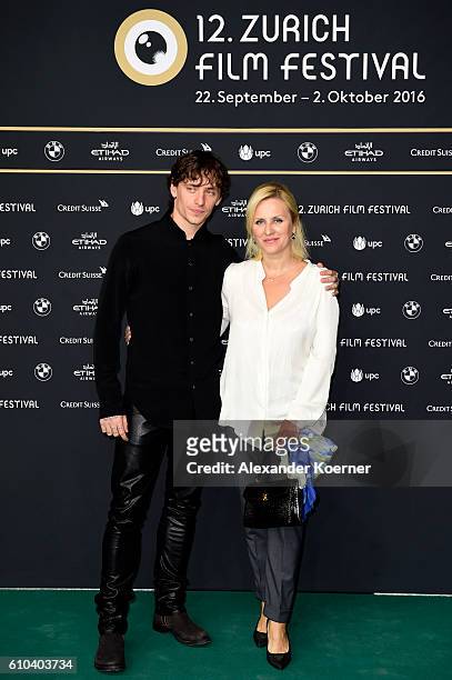 Sergei Polunin and his mother Galina Polunina attend the 'Dancer' Photocall during the 12th Zurich Film Festival on September 25, 2016 in Zurich,...