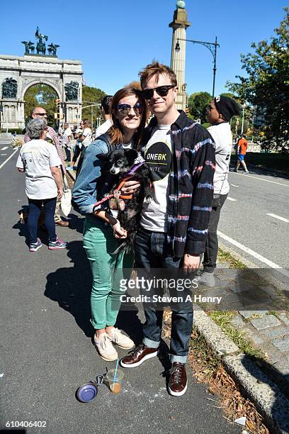 Anna Wood and Dane DeHaan attends the 2016 One BK Unite Walk at Prospect Park on September 25, 2016 in New York City.