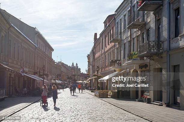 vilniaus gatve street in kaunas, lithuania - kaunas stock pictures, royalty-free photos & images