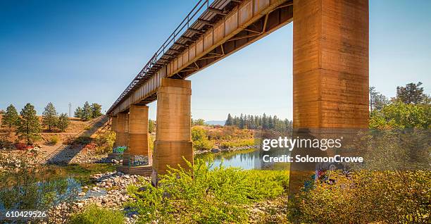 railway bridge - spokane stock pictures, royalty-free photos & images