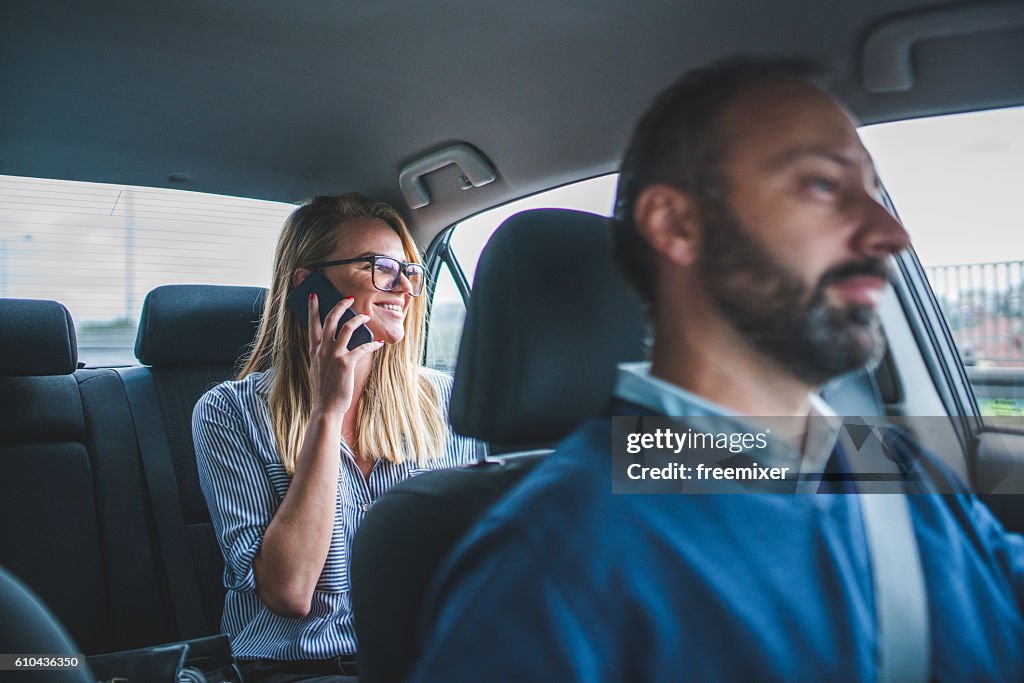 Business call in the car