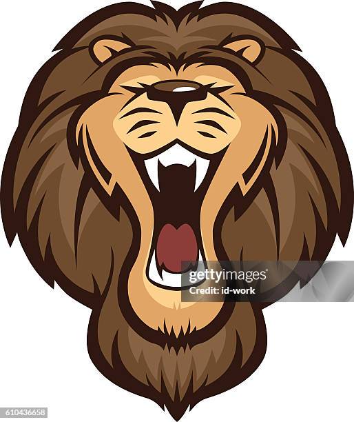 angry lion roaring - lion expression stock illustrations