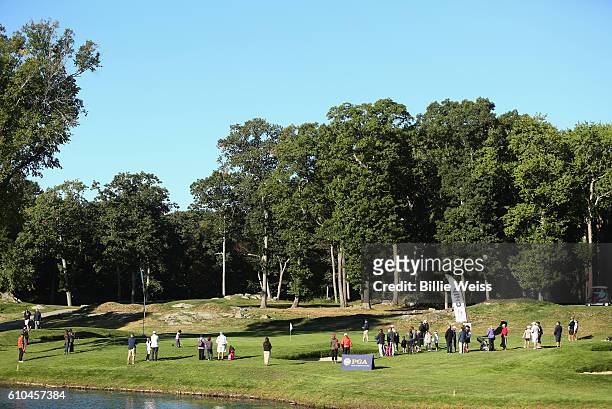 Participants compete in a regional round of the Drive, Chip, and Putt Championship at The Country Club on September 25, 2016 in Brookline,...