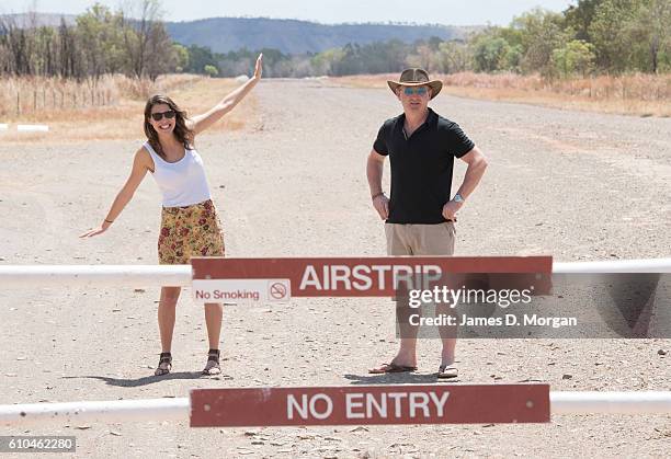 Australian restaurateur Luke Mangan with his winning CEO , Melbournian Sofia Levin on September 24, 2016 in El Questro Station, Australia.