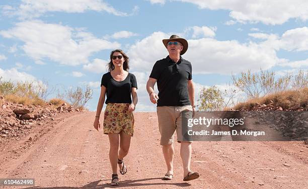 Australian restaurateur Luke Mangan with his winning CEO , Melbournian Sofia Levin on September 24, 2016 in El Questro Station, Australia.