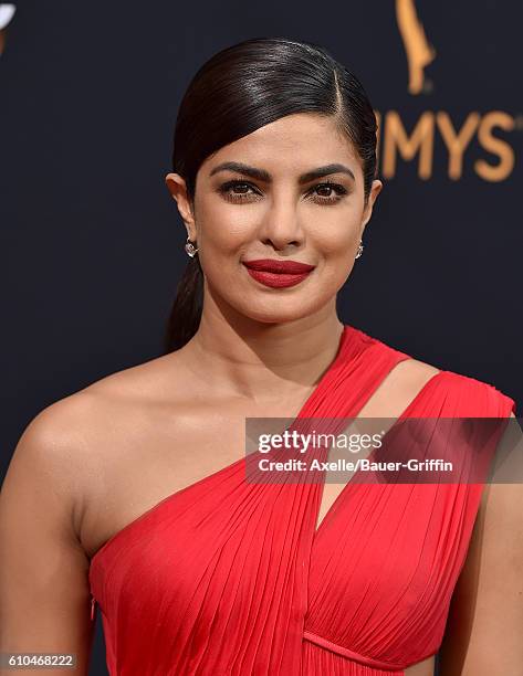 Actress Priyanka Chopra arrives at the 68th Annual Primetime Emmy Awards at Microsoft Theater on September 18, 2016 in Los Angeles, California.