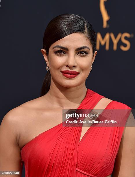 Actress Priyanka Chopra arrives at the 68th Annual Primetime Emmy Awards at Microsoft Theater on September 18, 2016 in Los Angeles, California.