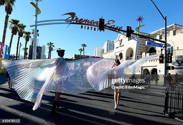 Festival goers are seen during day 3 of the 2016 Life Is Beautiful festival on September 25, 2016 in Las Vegas, Nevada.