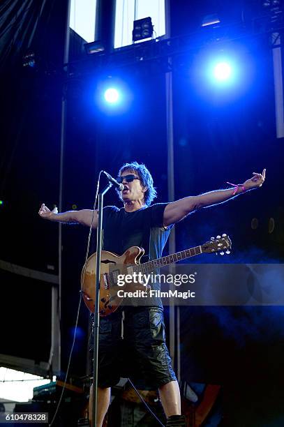 Musician Stephan Jenkins of Third Eye Blind performs on Downtown Stage during day 3 of the 2016 Life Is Beautiful festival on September 25, 2016 in...