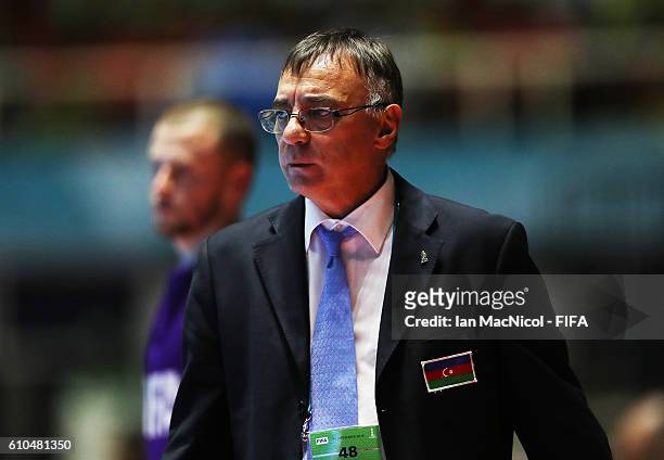Miltinho the Brazilian coach of Azerbaijan is seen during the FIFA Futsal World Cup Quarter-Final match between Azerbaijan and Portugal at the...