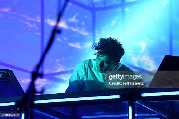 Recording artist Flume performs onstage during day 3 of the 2016 Life Is Beautiful festival on September 25, 2016 in Las Vegas, Nevada.