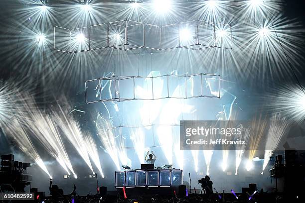 Recording artist Flume performs onstage during day 3 of the 2016 Life Is Beautiful festival on September 25, 2016 in Las Vegas, Nevada.