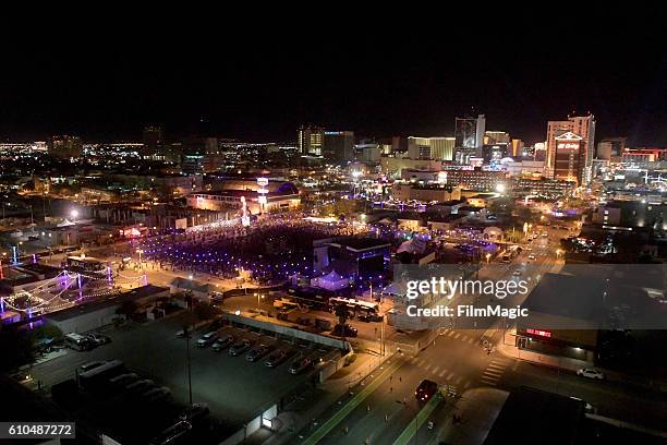 An aerial view of the Life is Beautiful Festival during day 3 of the 2016 Life Is Beautiful festival on September 25, 2016 in Las Vegas, Nevada.