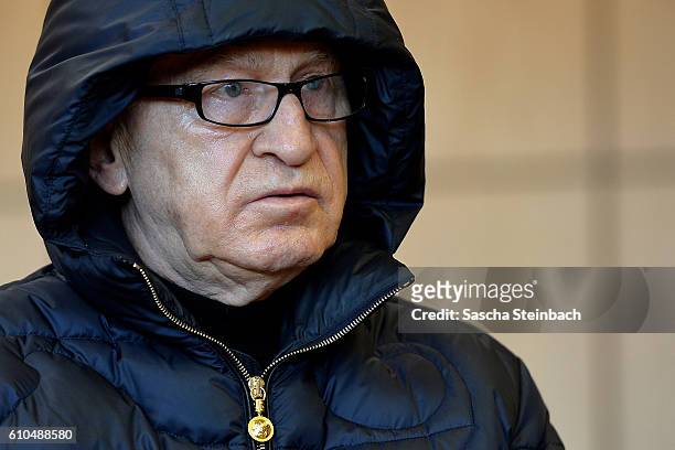 Werner Mauss, a former secret agent for German police and intelligence services, arrives for the first day of his trial for tax evasion at the...