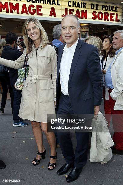 Renaud Dutreil and his wife Christine attend the Tribute to French Actor Jean Sorel at Mac Mahon Cinema on September 25, 2016 in Paris, France.