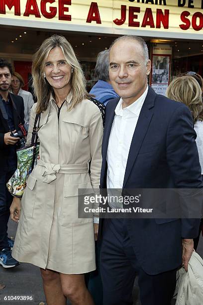 Renaud Dutreil and his wife Christine attend the Tribute to French Actor Jean Sorel at Mac Mahon Cinema on September 25, 2016 in Paris, France.