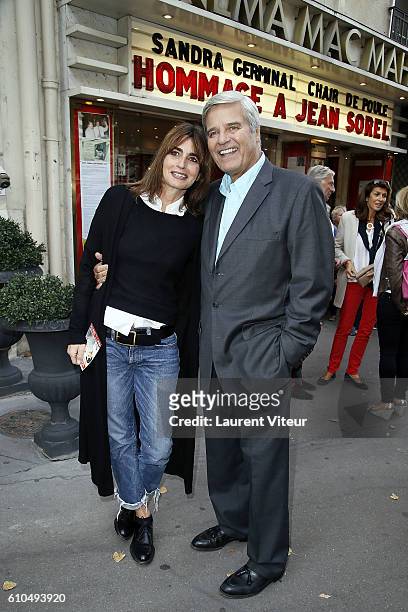 Actress Emmanuelle Bach and Actor Jean Sorel attend the Tribute to French Actor Jean Sorel at Mac Mahon Cinema on September 25, 2016 in Paris, France.