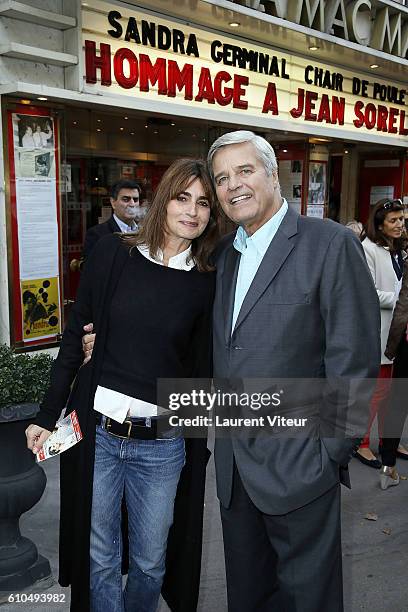 Actress Emmanuelle Bach and Actor Jean Sorel attend the Tribute to French Actor Jean Sorel at Mac Mahon Cinema on September 25, 2016 in Paris, France.