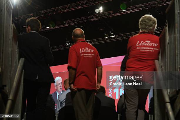 Shadow Chancellor John McDonnell addresses delegates on the second day of the Labour Party conference on September 26, 2016 in Liverpool, England....