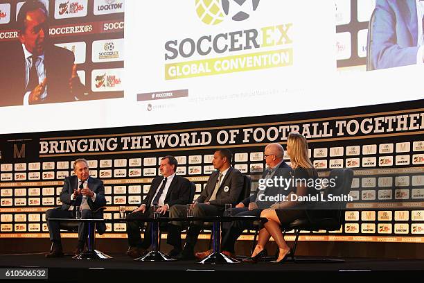 Gerard Houllier, Red Bull Head of Global Football, Alain Belsoeur, Le Havre Advisor to the President, Gilberto Silva, Panathinaikos Technical...