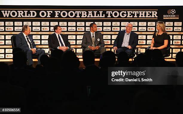 Gerard Houllier, Red Bull Head of Global Football, Alain Belsoeur, Le Havre Advisor to the President, Gilberto Silva, Panathinaikos Technical...