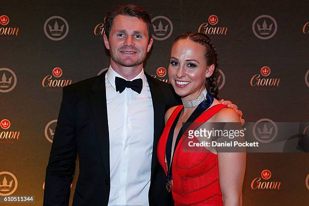 Brownlow Medalist Patrick Dangerfield and Mardi Dangerfield during the 2016 Brownlow Medal after party at Crown Entertainment Complex on September...