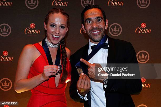 Eddie Betts and Mardi Dangerfield during the 2016 Brownlow Medal after party at Crown Entertainment Complex on September 26, 2016 in Melbourne,...