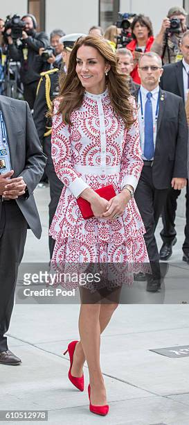 Catherine, Duchess of Cambridge visits the Immigrant Services Society's new Welcome House on September 25, 2016 in Vancouver, Canada.