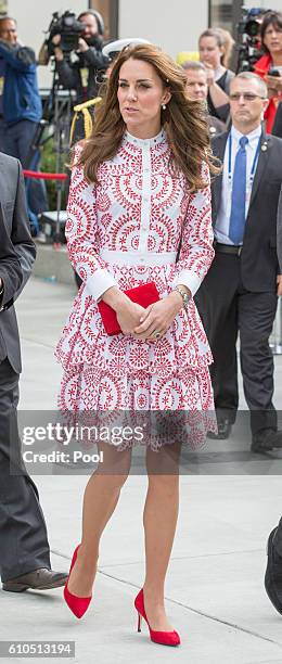 Catherine, Duchess of Cambridge visits the Immigrant Services Society's new Welcome House on September 25, 2016 in Vancouver, Canada.